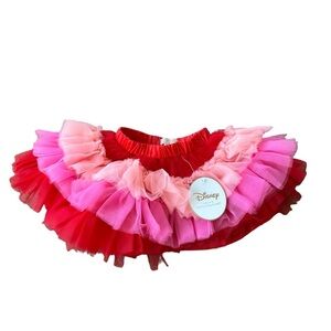 Disney tutu couture ombré tiered tulle skirt pink red NWT 3T